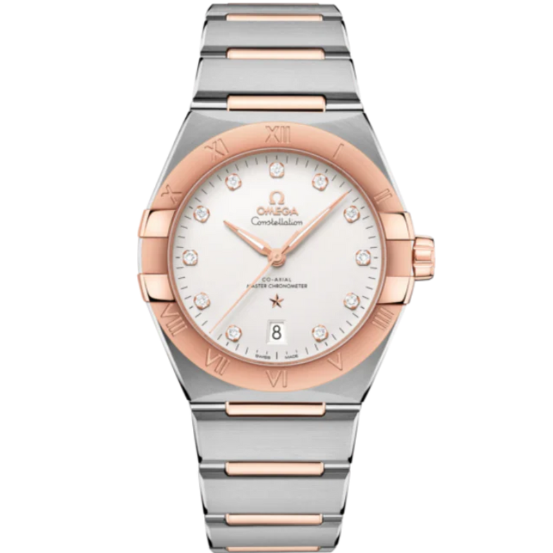 CONSTELLATION 39 MM STAINLESS STEEL - SEDNA™ GOLD WITH SILVER DIAL - Omega
