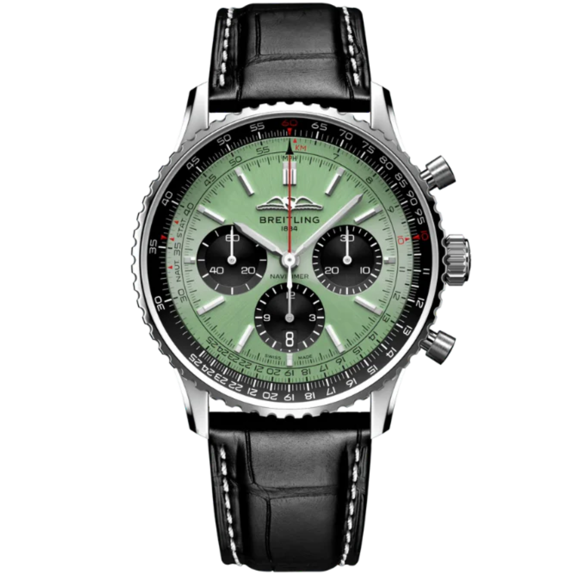 NAVITIMER B01 CHRONOGRAPH 43 MM STAINLESS STEEL WITH MINT GREEN DIAL - Breitling