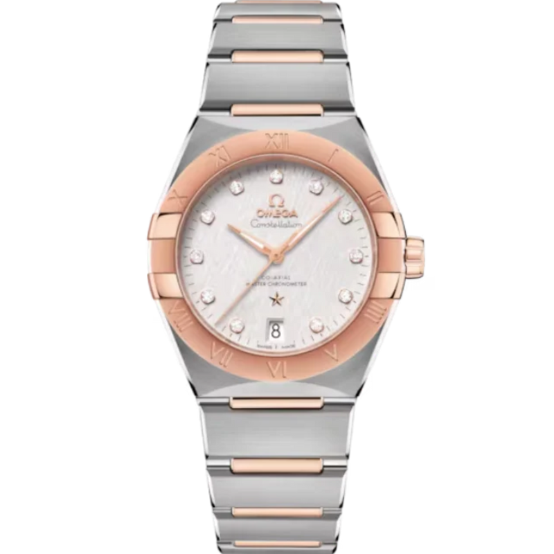 CONSTELLATION 36 MM STAINLESS STEEL - SEDNA™ GOLD WITH SILVER DIAL - Omega