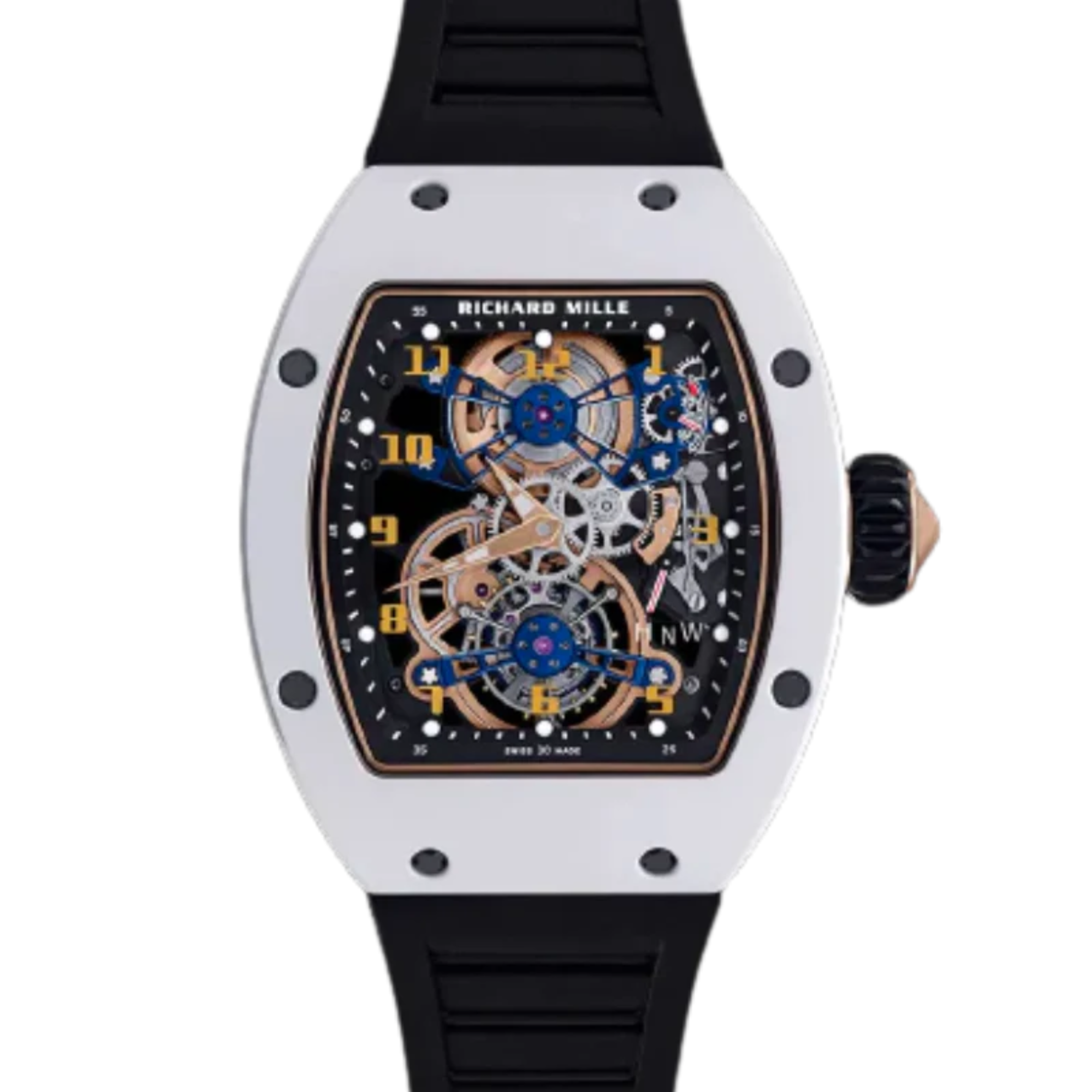 RM 17-02 Manual Winding Tourbillon Rubber Strap Skeleton Dial Ceramic Case - Richard Mille