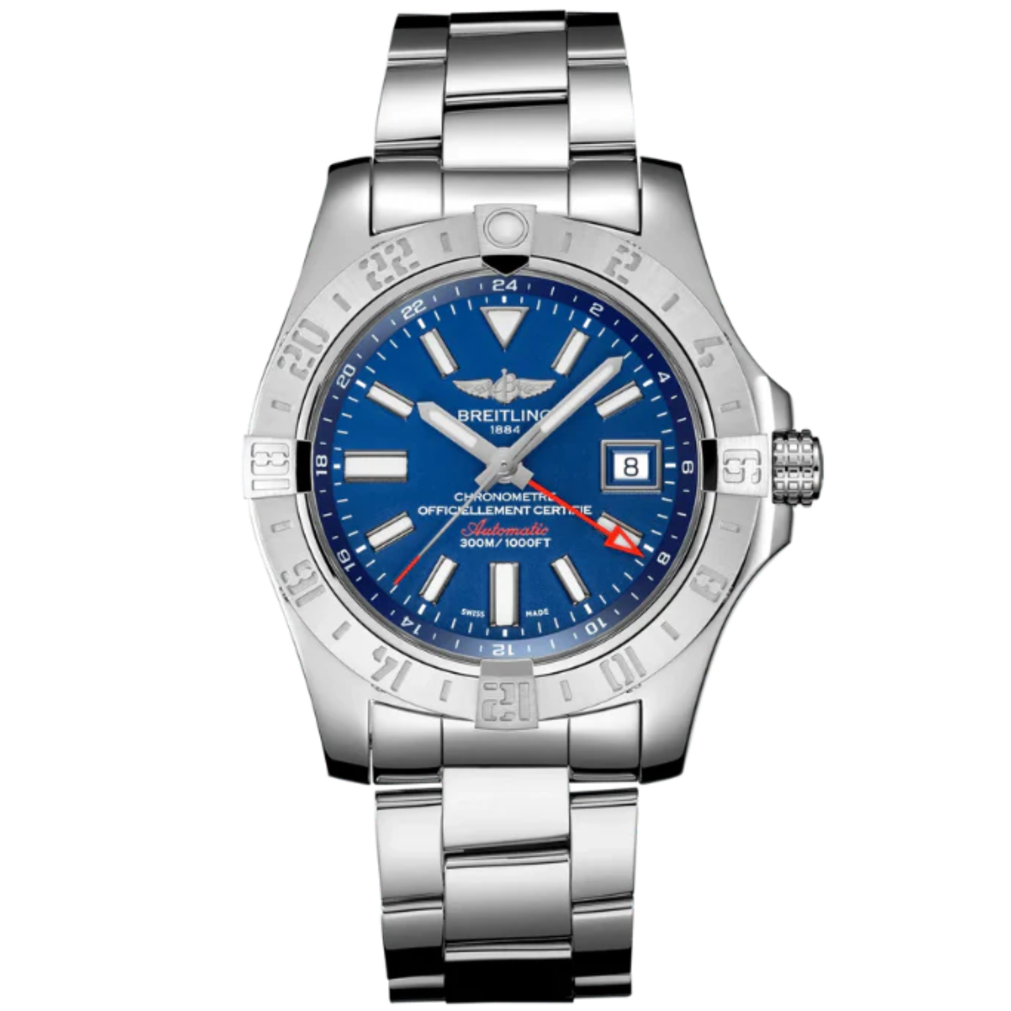 AVENGER II GMT 43 MM STAINLESS STEEL WITH BLUE DIAL - Breitling