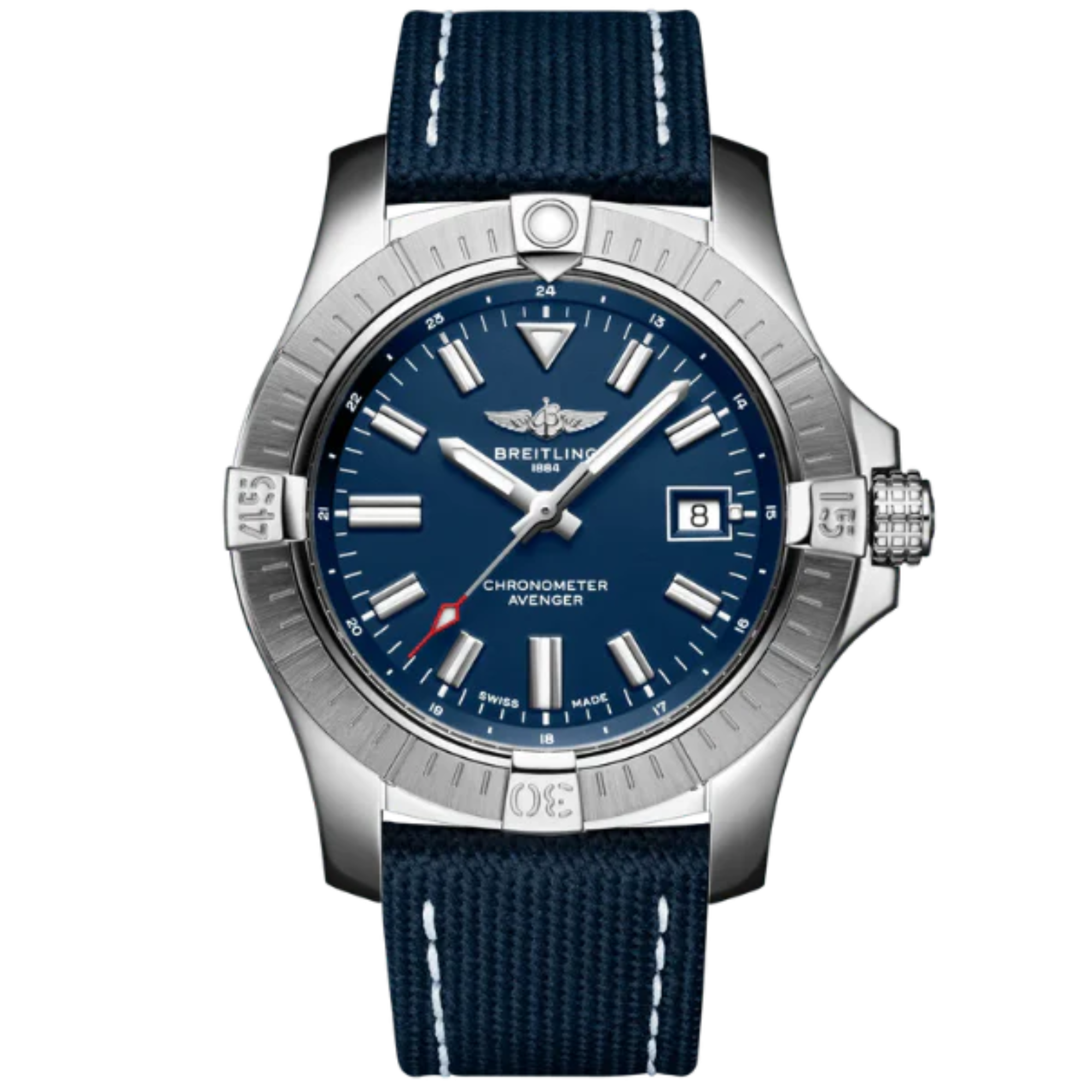 AVENGER AUTOMATIC 43 MM STAINLESS STEEL WITH BLUE DIAL - Breitling