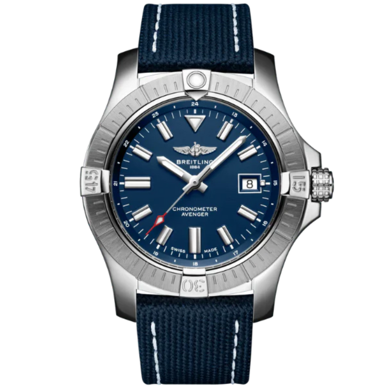 AVENGER AUTOMATIC 43 MM STAINLESS STEEL WITH BLUE DIAL - Breitling