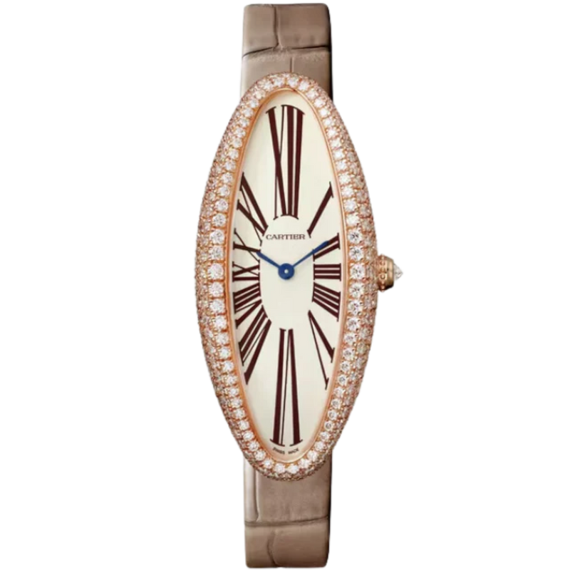 BAIGNOIRE ALLONGEE 47 MM 18K ROSE GOLD WITH SILVER DIAL - Cartier