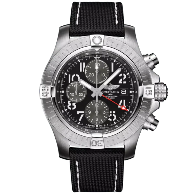 AVENGER CHRONOGRAPH GMT 45 MM STAINLESS STEEL WITH BLACK DIAL - Breitling