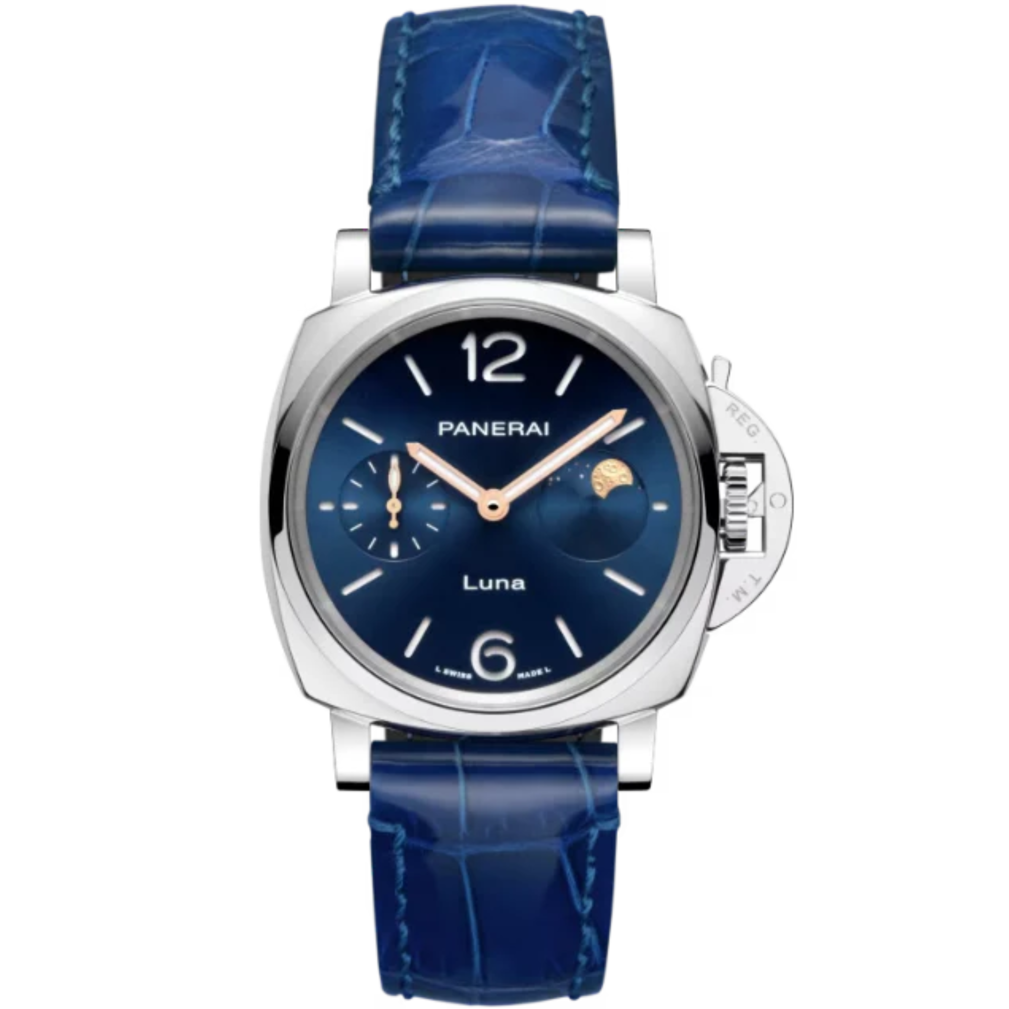 LUMINOR DUE LUNA PAM01179 38 MM STAINLESS STEEL WITH BLUE DIAL - Panerai