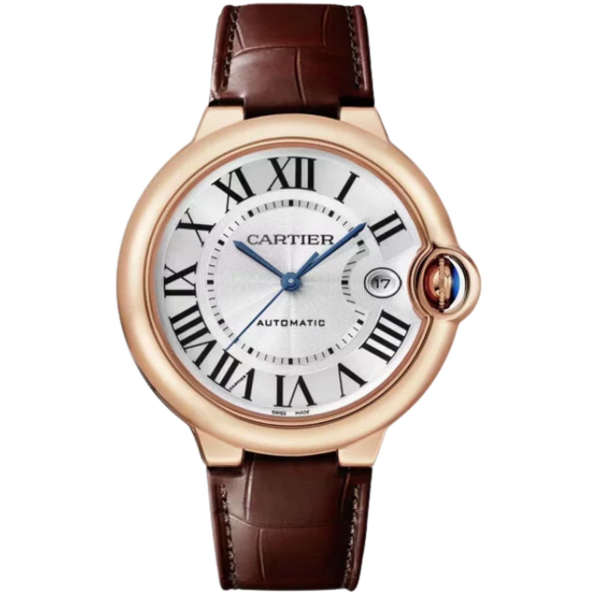 BALLON BLEU DE CARTIER 40 MM 18K ROSE GOLD WITH SILVER GUILLOCHE DIAL - Cartier