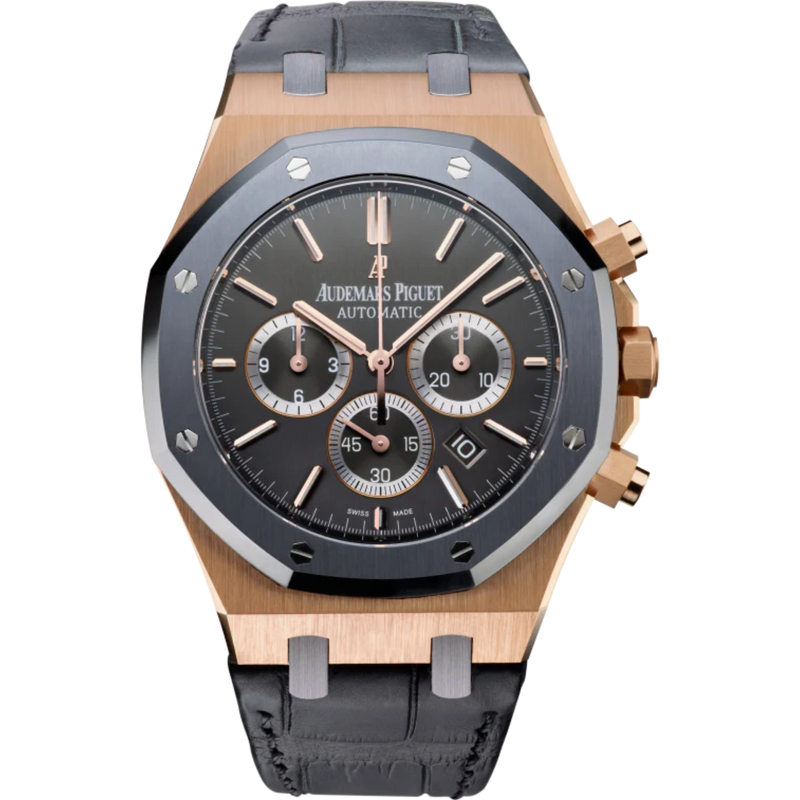 Royal Oak Leo Messi 41MM Anthracite Alligator Strap Satin-Brushed Anthracite Dial 18-Carat Pink Gold Case Tantalum Bezel - Audemars Piguet