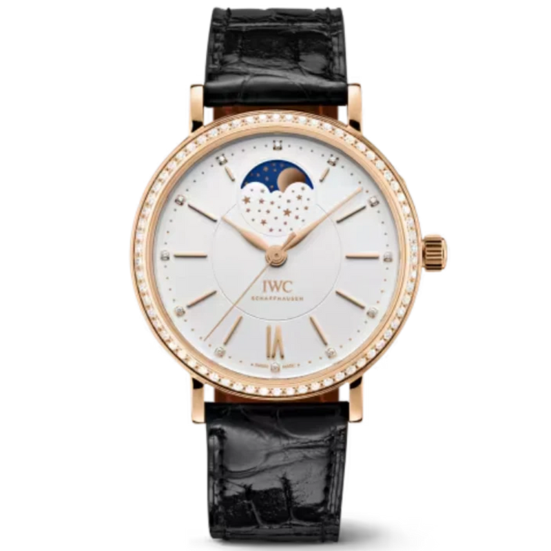 PORTOFINO AUTOMATIC MOON PHASE 37 MM GOLD WITH WHITE DIAL - IWC
