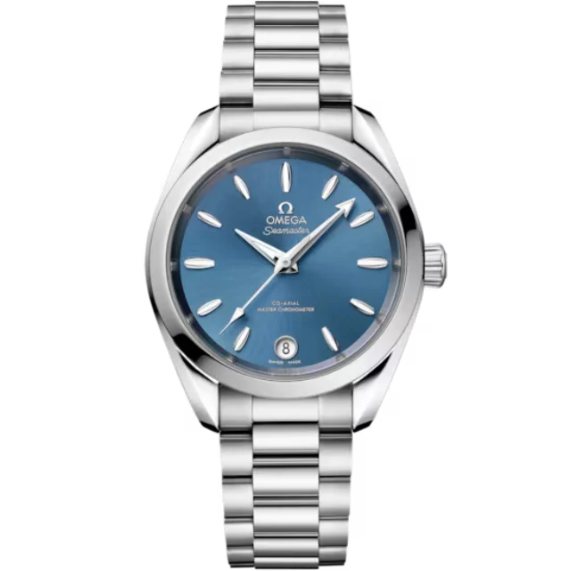 SEAMASTER AQUA TERRA SHADES 34 MM STAINLESS STEEL WITH SEA BLUE DIAL - Omega