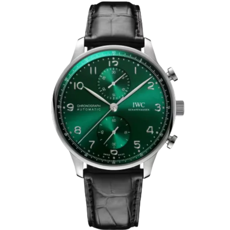 PORTUGIESER CHRONOGRAPH 41 MM STAINLESS STEEL WITH GREEN DIAL - IWC