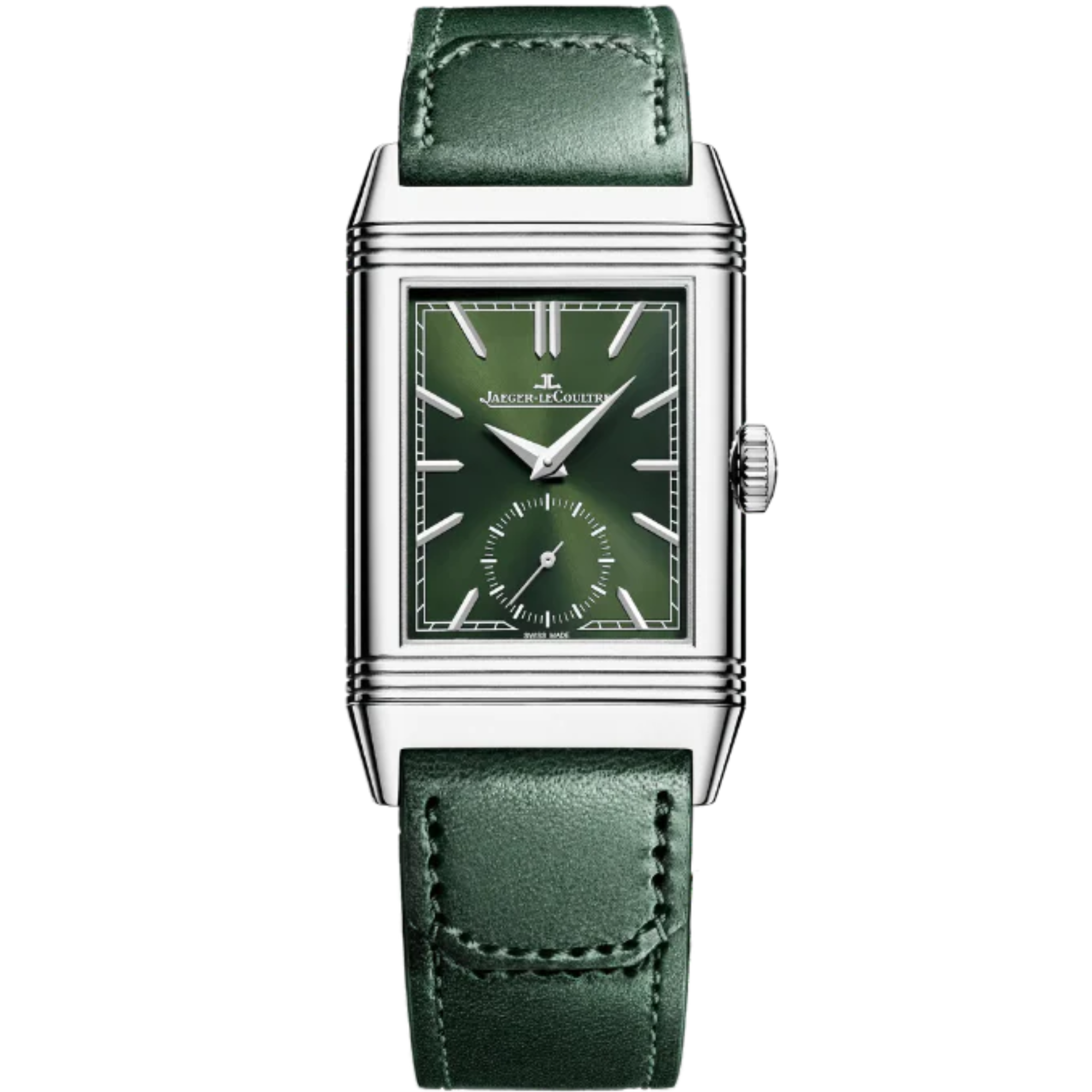 REVERSO TRIBUTE MONOFACE SMALL SECONDS 46 MM STAINLESS STEEL WITH GREEN SUNRAY BRUSHED DIAL - Jaeger-LeCoultre
