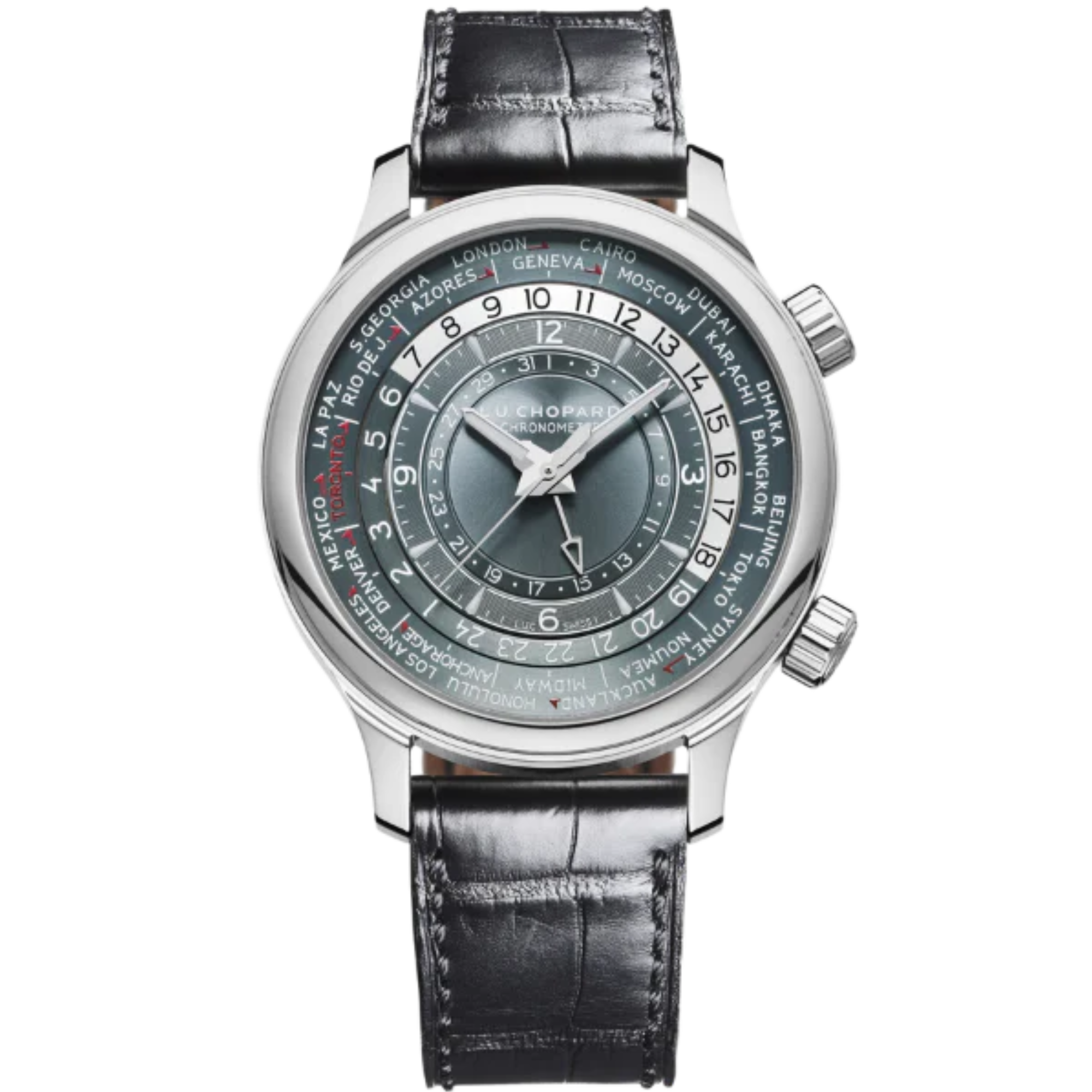 L.U.C TIME TRAVELER ONE 42 MM PLATINUM WITH GREY-BLUE DIAL - Chopard