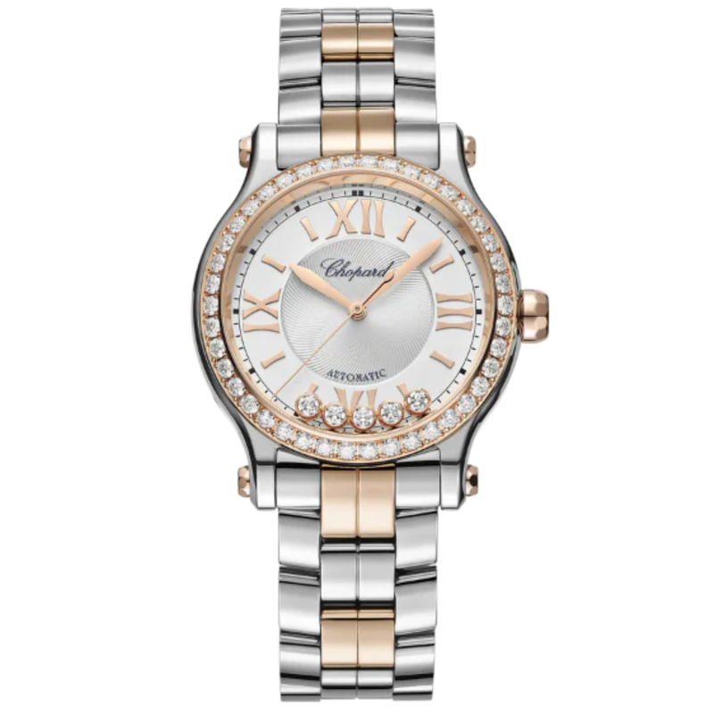 HAPPY SPORT 33 MM ETHICAL ROSE GOLD - LUCENT STEEL™ WITH SILVER DIAL - Chopard