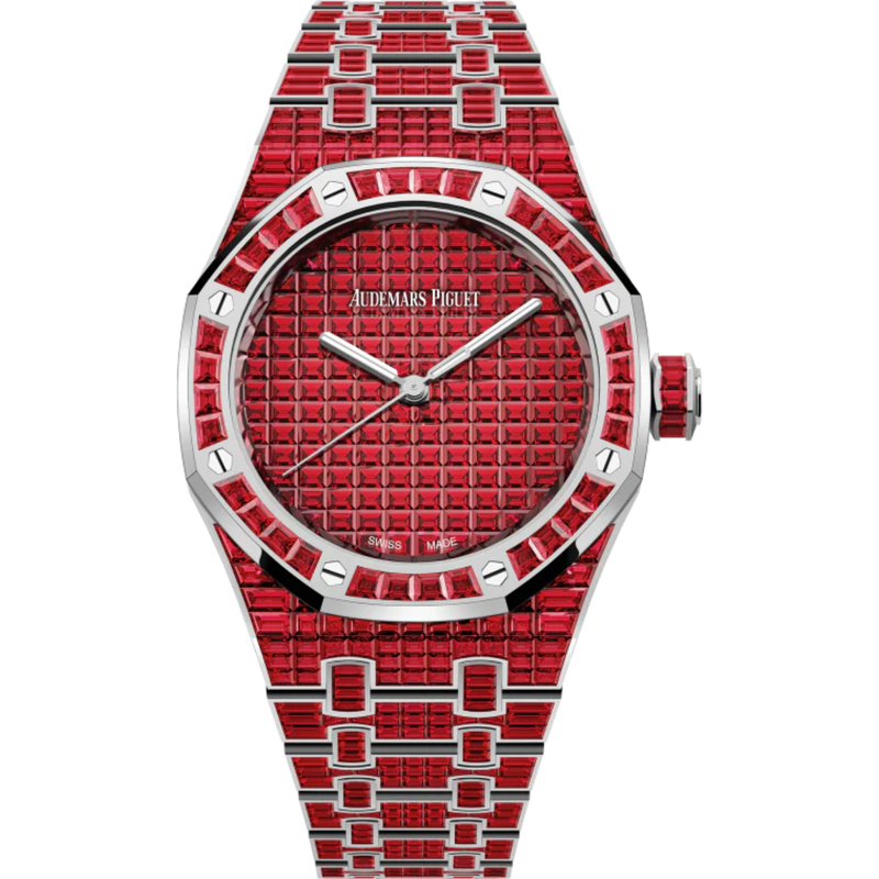 Royal Oak Selfwinding Ruby 50th Anniversary 37MM 18-Carat White Gold Bracelet 18-Carat White Gold Dial 18-Carat White Gold Case Set With Baguette-Cut Rubies - Audemars Piguet
