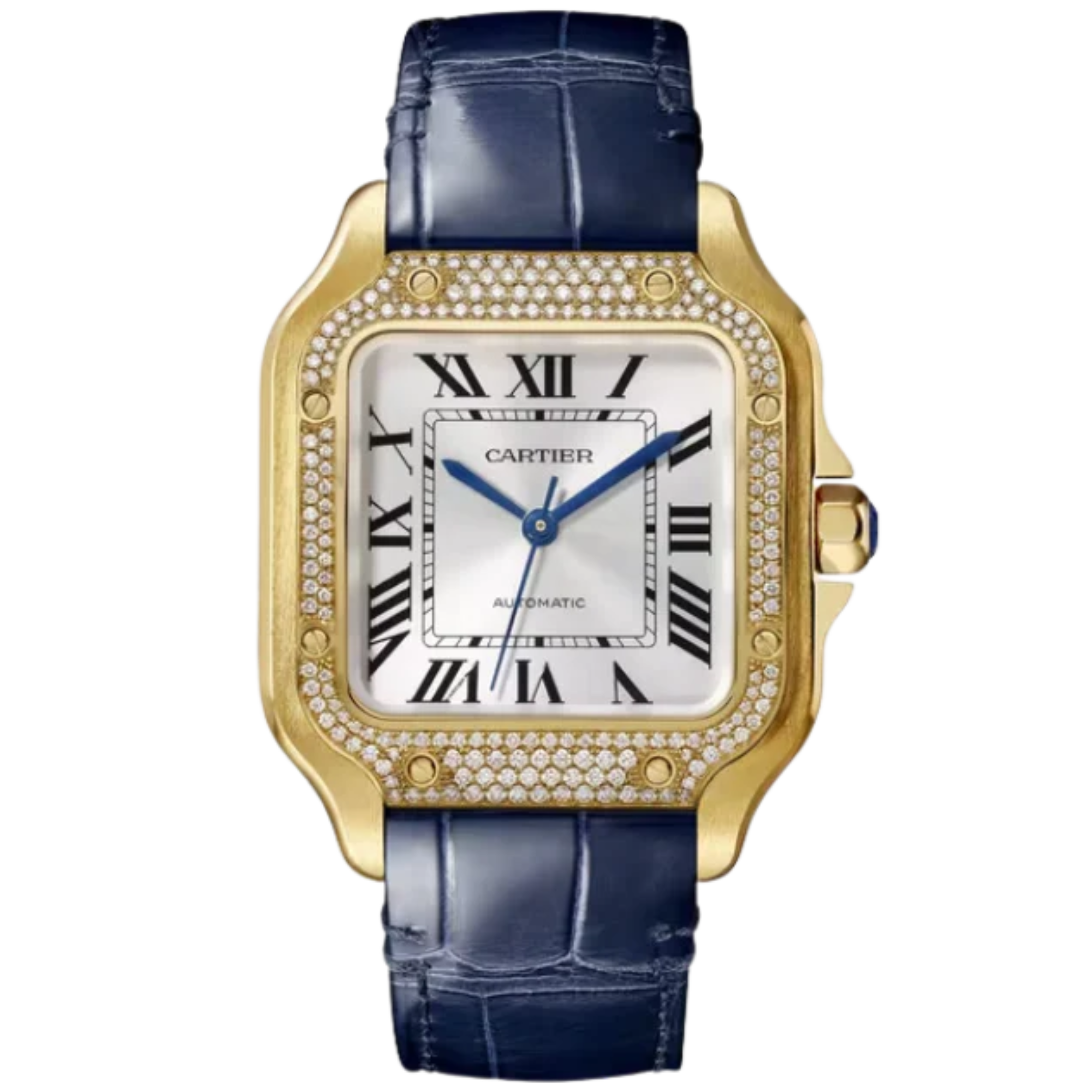 SANTOS 35 MM DE CARTIER WHITE 18K YELLOW GOLD - Cartier