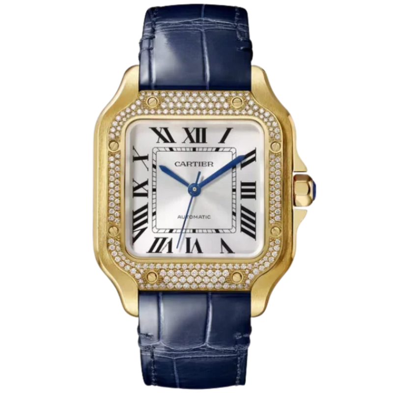 SANTOS 35 MM DE CARTIER WHITE 18K YELLOW GOLD - Cartier