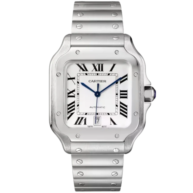 SANTOS 40 MM DE CARTIER SILVER STAINLESS STEEL - Cartier