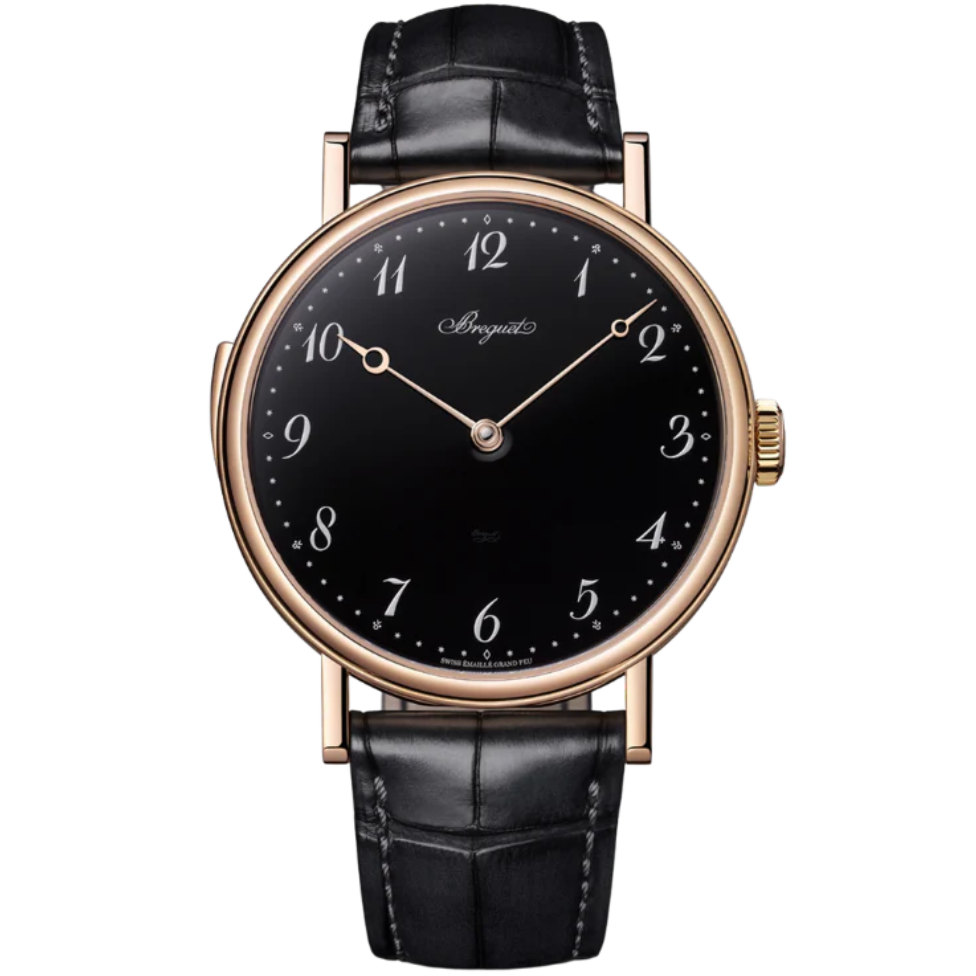 CLASSIQUE REPETITION MINUTES 7637 42 MM ROSE GOLD WITH BLACK "GRAND FEU" ENAMEL DIAL - Breguet