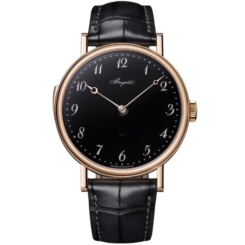CLASSIQUE REPETITION MINUTES 7637 42 MM ROSE GOLD WITH BLACK "GRAND FEU" ENAMEL DIAL - Breguet