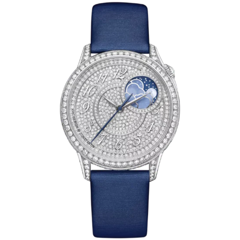 EGERIE MOON PHASE 37 MM 18K WHITE GOLD WITH 18K WHITE GOLD DIAL - Vacheron Constantin