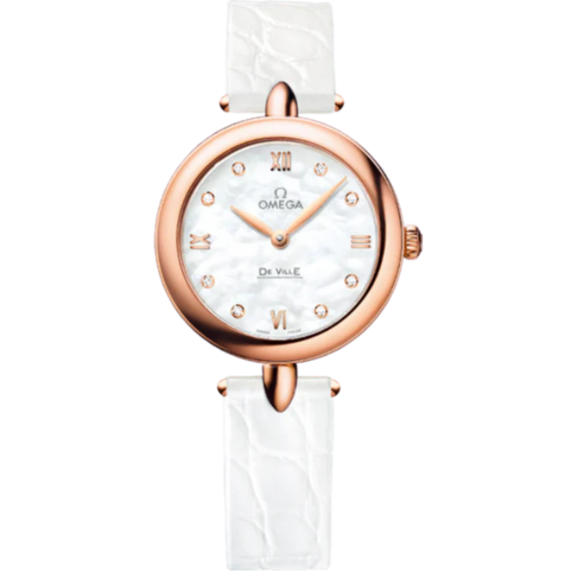 DE VILLE PRESTIGE DEWDROP 27 MM RED GOLD WITH MOTHER OF PEARL DIAL - Omega