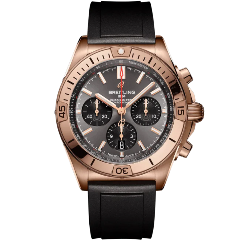 CHRONOMAT B01 42 MM 18K ROSE GOLD WITH ANTHRACITE GRAY DIAL - Breitling