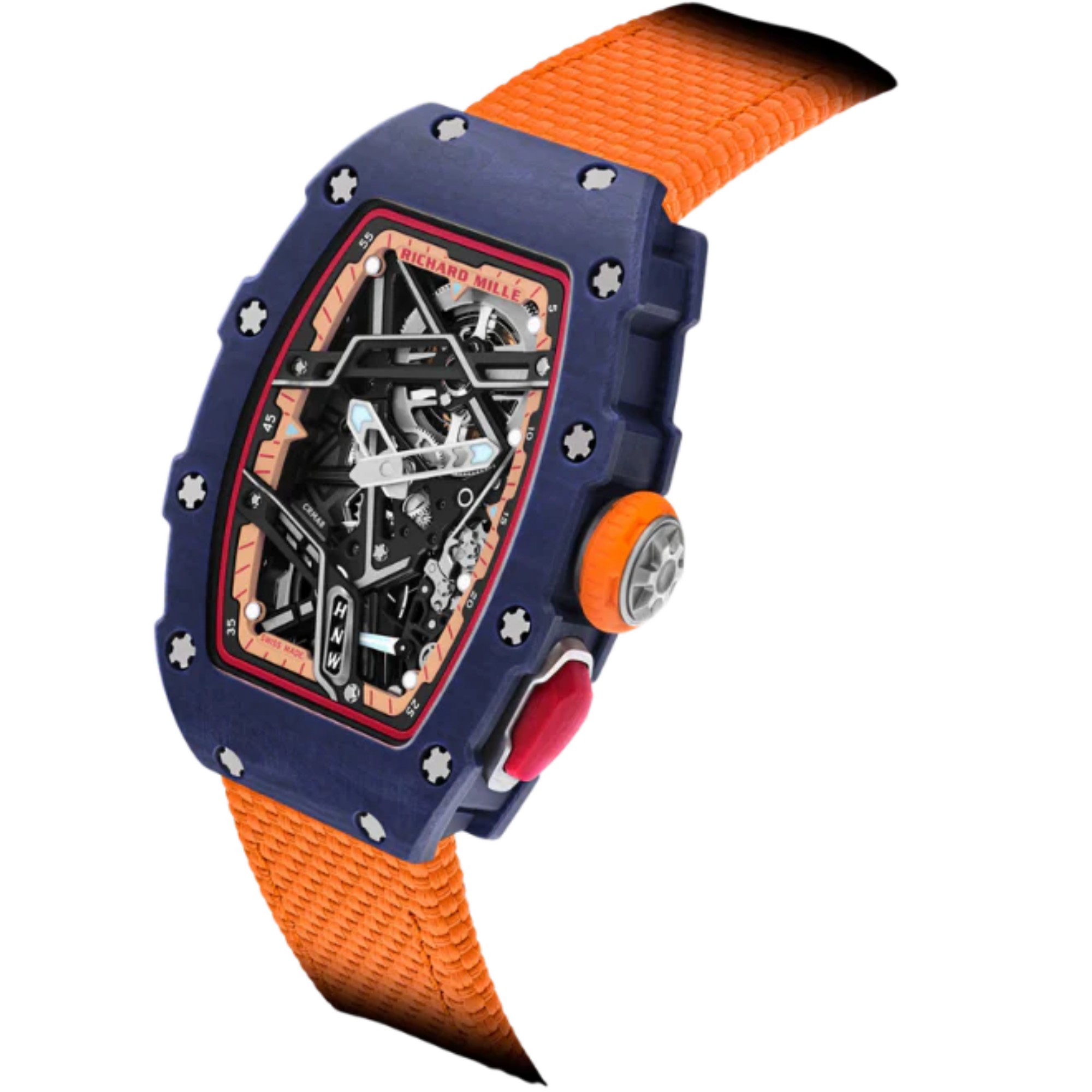 RM 07-04 Automatic Winding Sport Margot Laffite Blue Quartz TPT Velcro Strap Skeleton Dial Blue Quartz TPT Case - Richard Mille