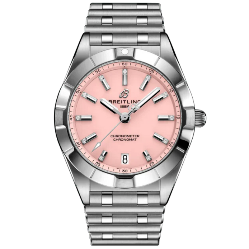 CHRONOMAT 32 MM STAINLESS STEEL WITH PINK DIAL - Breitling