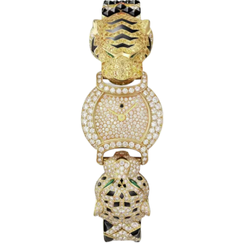 INDOMPTABLES DE CARTIER TIGER MOTIF 22 MM 18K YELLOW GOLD WITH YELLOW GOLD DIAL - Cartier