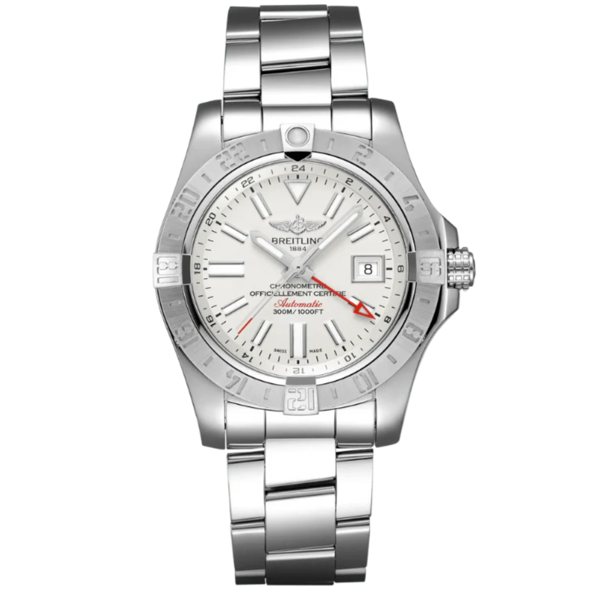 AVENGER II GMT 43 MM STAINLESS STEEL WITH WHITE DIAL - Breitling