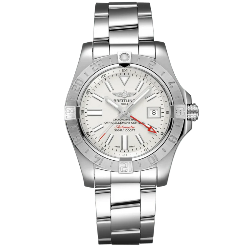 AVENGER II GMT 43 MM STAINLESS STEEL WITH WHITE DIAL - Breitling