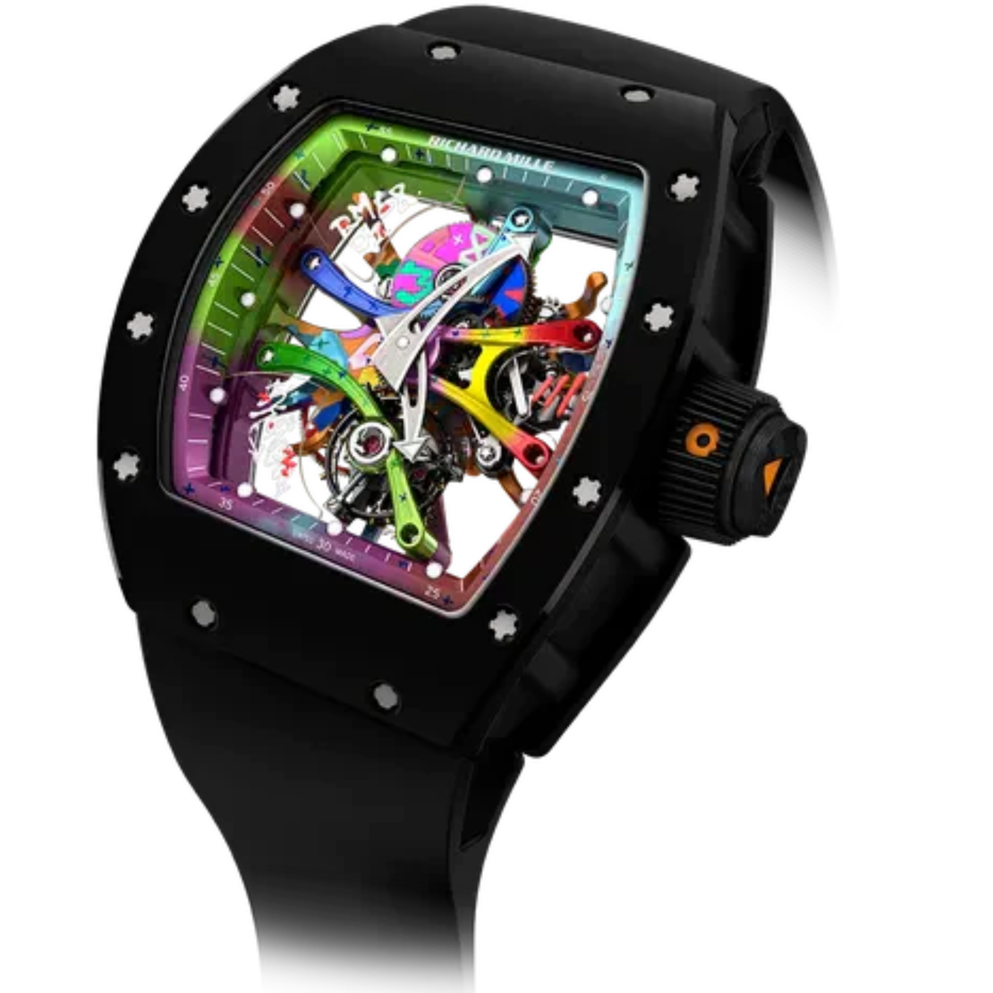 RM 68-01 Tourbillon Cyril Kongo Automatic Black Rubber Strap Ceramic Case - Richard Mille