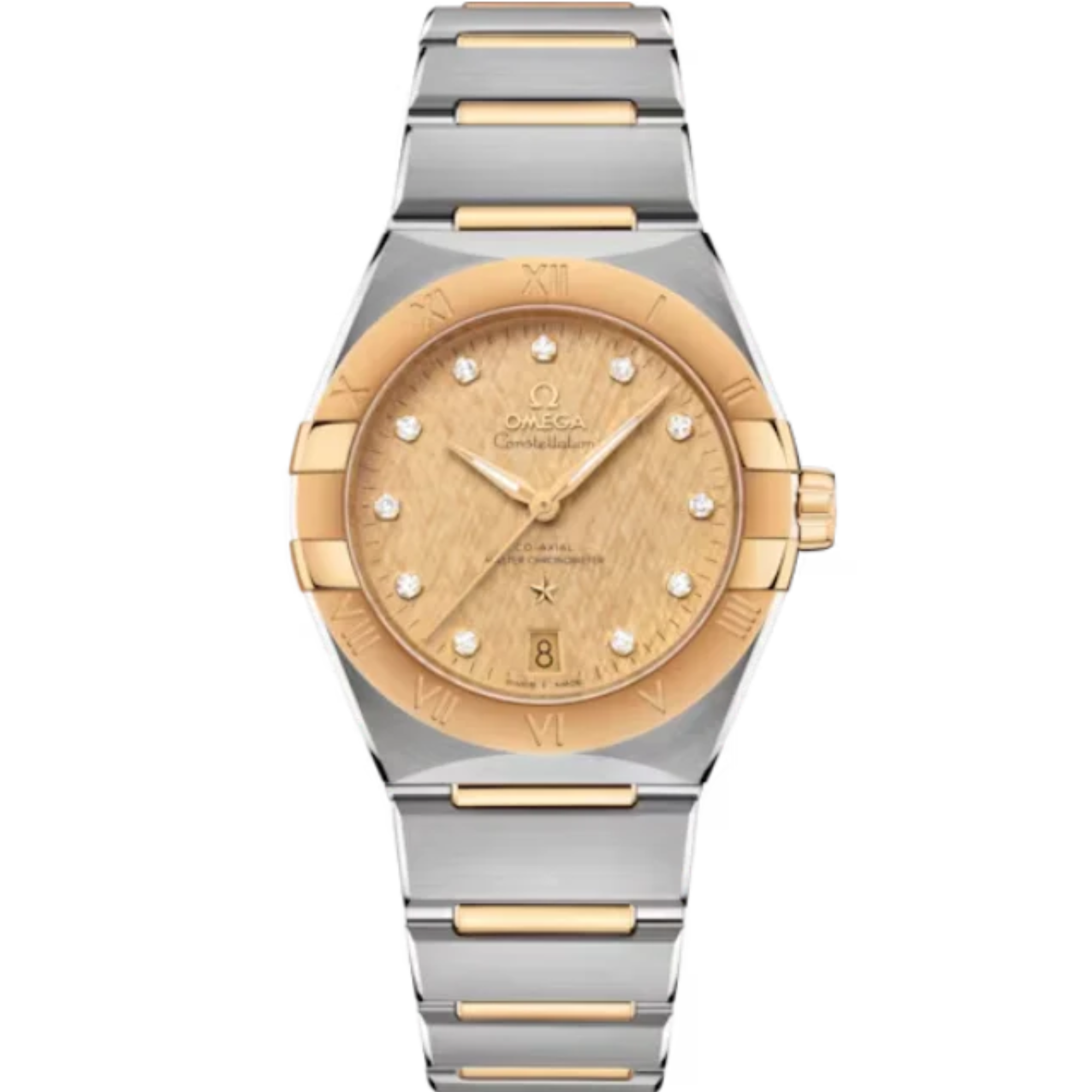 CONSTELLATION 36 MM STAINLESS STEEL - YELLOW GOLD WITH YELLOW DIAL - Omega