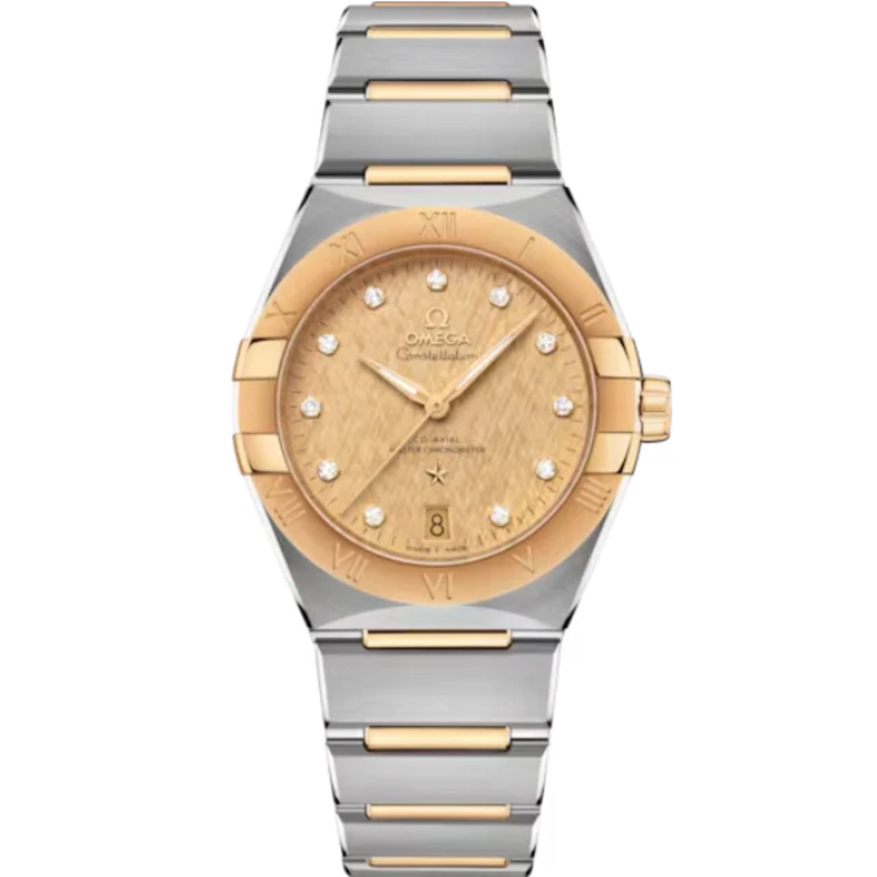 CONSTELLATION 36 MM STAINLESS STEEL - YELLOW GOLD WITH YELLOW DIAL - Omega
