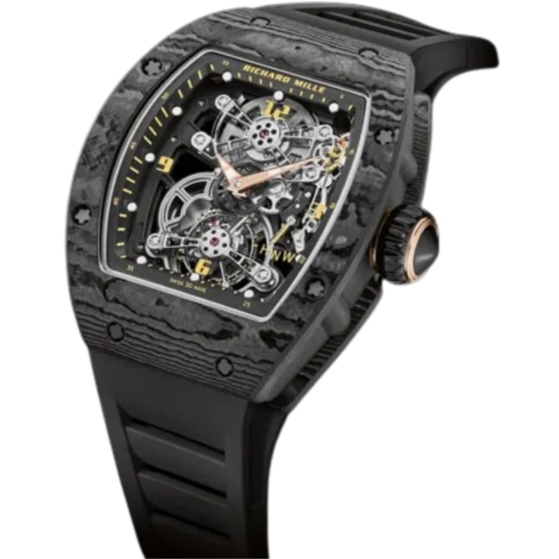 RM 17-01 Manual Winding Tourbillon Rubber Strap Skeleton Dial Carbon TPT Case - Richard Mille