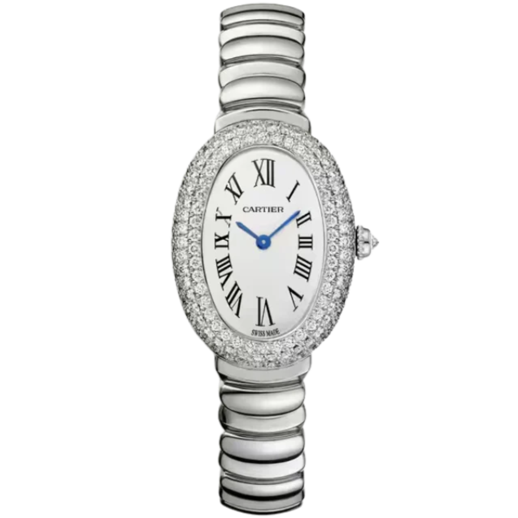 BAIGNOIRE DE CARTIER 31 MM 18K WHITE GOLD WITH SILVER DIAL - Cartier