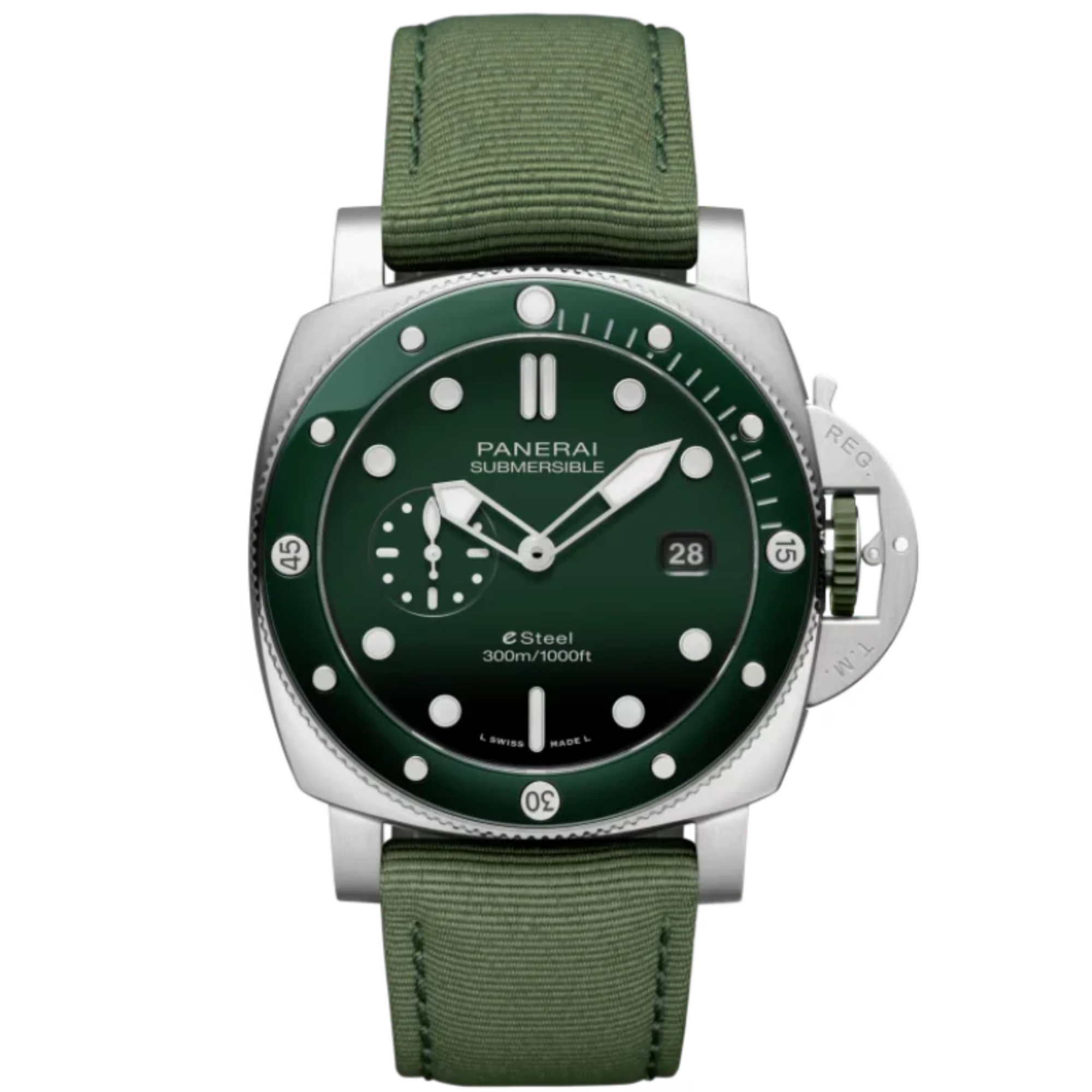 SUBMERSIBLE QUARANTAQUATTRO VERDE SMERALDO PAM01287 44 MM STAINLESS STEEL WITH GREEN DIAL - Panerai