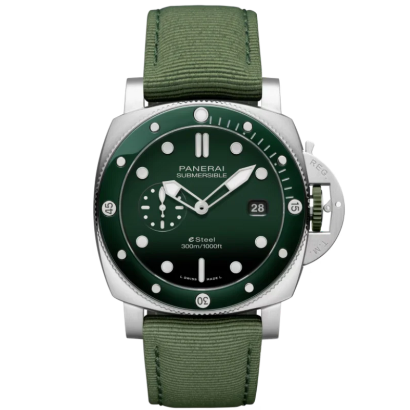 SUBMERSIBLE QUARANTAQUATTRO VERDE SMERALDO PAM01287 44 MM STAINLESS STEEL WITH GREEN DIAL - Panerai
