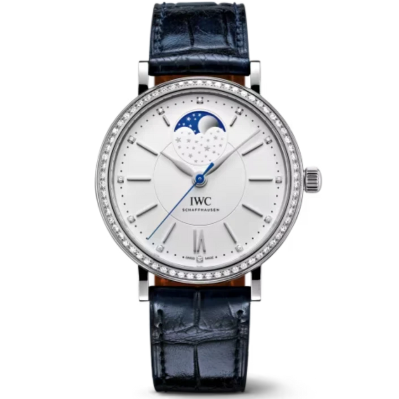 PORTOFINO AUTOMATIC MOON PHASE 37 MM STAINLESS STEEL WITH WHITE DIAL - IWC