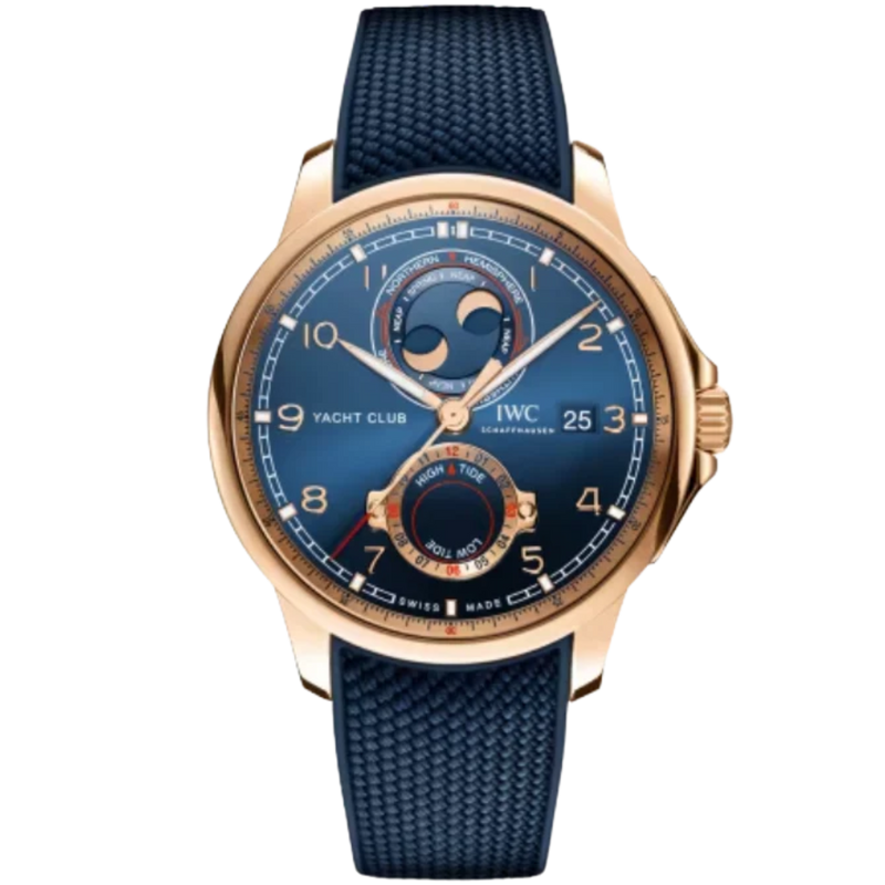 PORTUGIESER YACHT CLUB MOON & TIDE 45 MM GOLD WITH BLUE DIAL - IWC