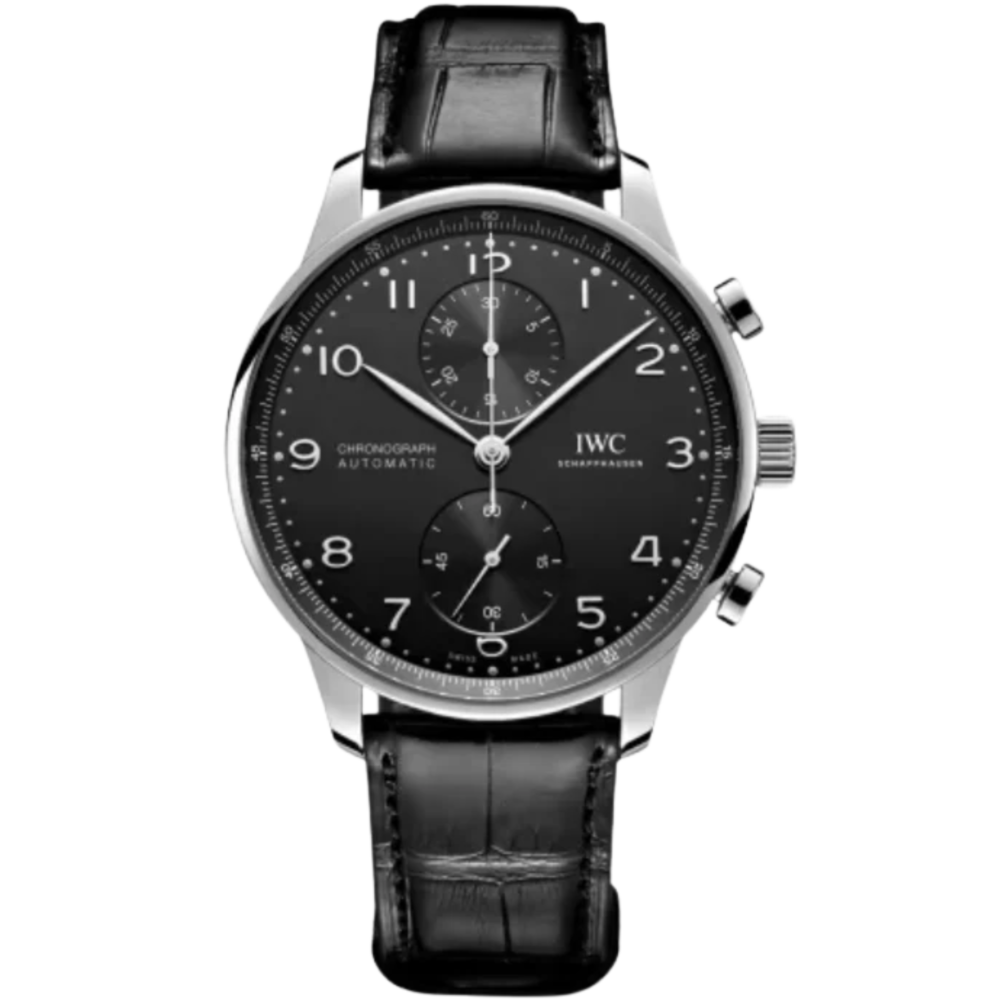 PORTUGIESER CHRONOGRAPH 41 MM STAINLESS STEEL WITH BLACK DIAL - IWC