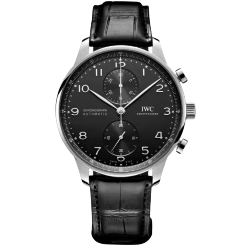 PORTUGIESER CHRONOGRAPH 41 MM STAINLESS STEEL WITH BLACK DIAL - IWC