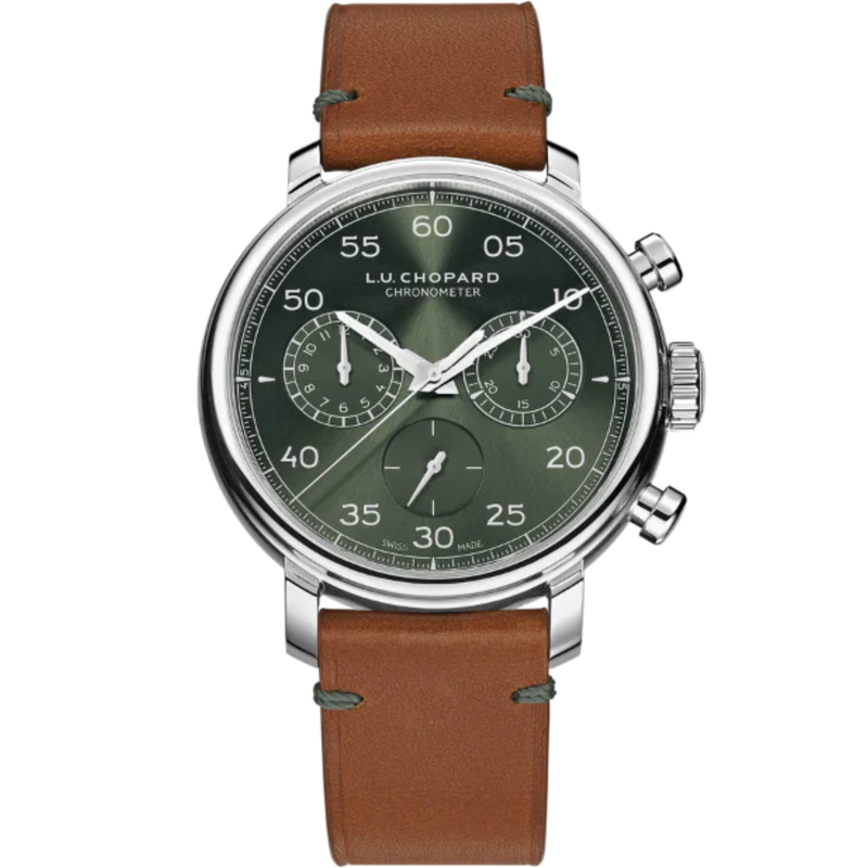 L.U.C 1963 HERITAGE CHRONOGRAPH 42 MM LUCENT STEEL™ WITH GREEN DIAL - Chopard
