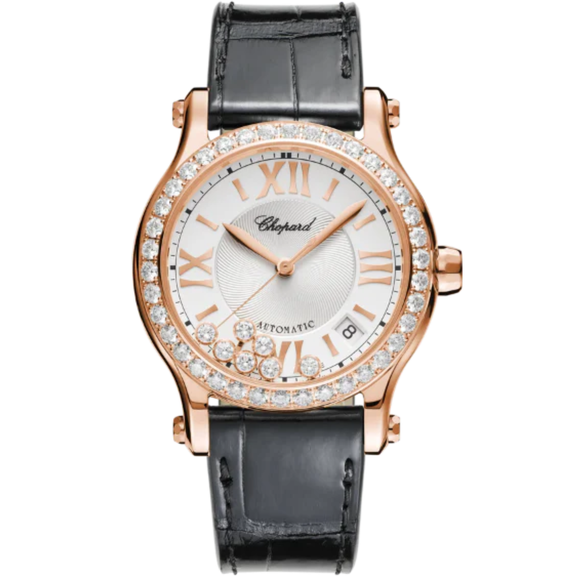 HAPPY SPORT 36 MM ETHICAL ROSE GOLD WITH SILVER DIAL - Chopard