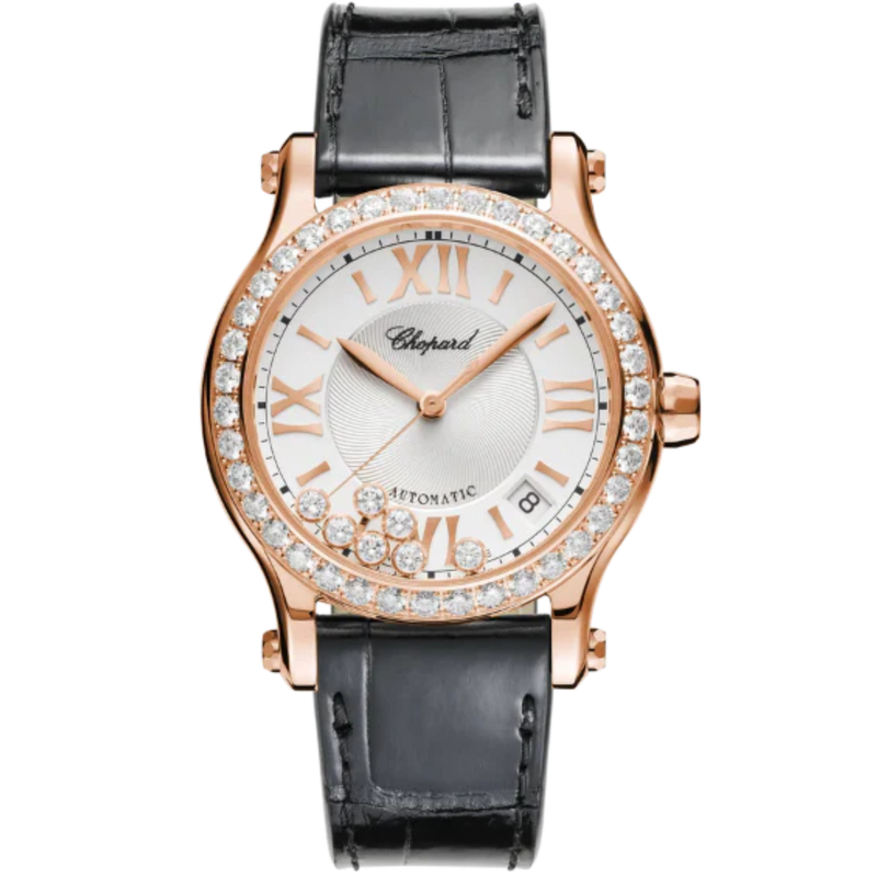 HAPPY SPORT 36 MM ETHICAL ROSE GOLD WITH SILVER DIAL - Chopard