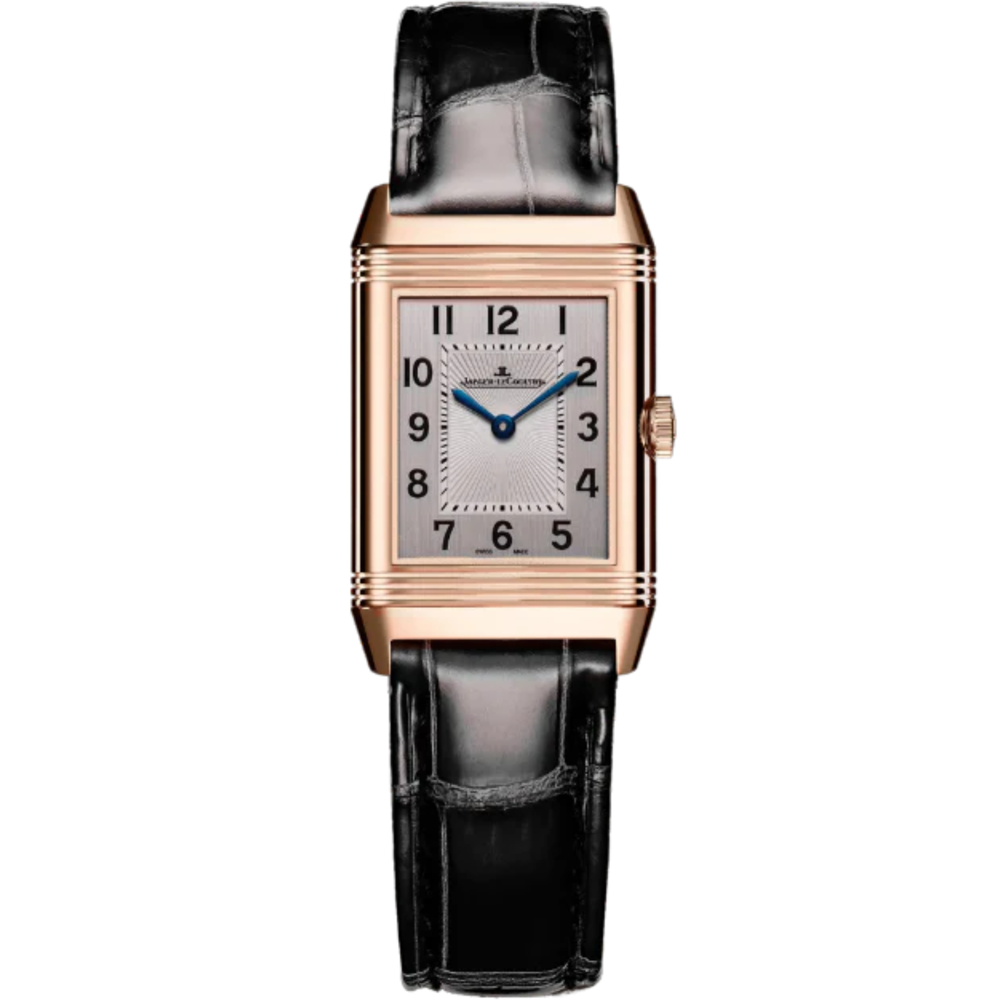 REVERSO CLASSIC DUETTO 34 MM 18K ROSE GOLD WITH SILVER GREY AND GUILLOCHE BLACK DIAL - Jaeger-LeCoultre
