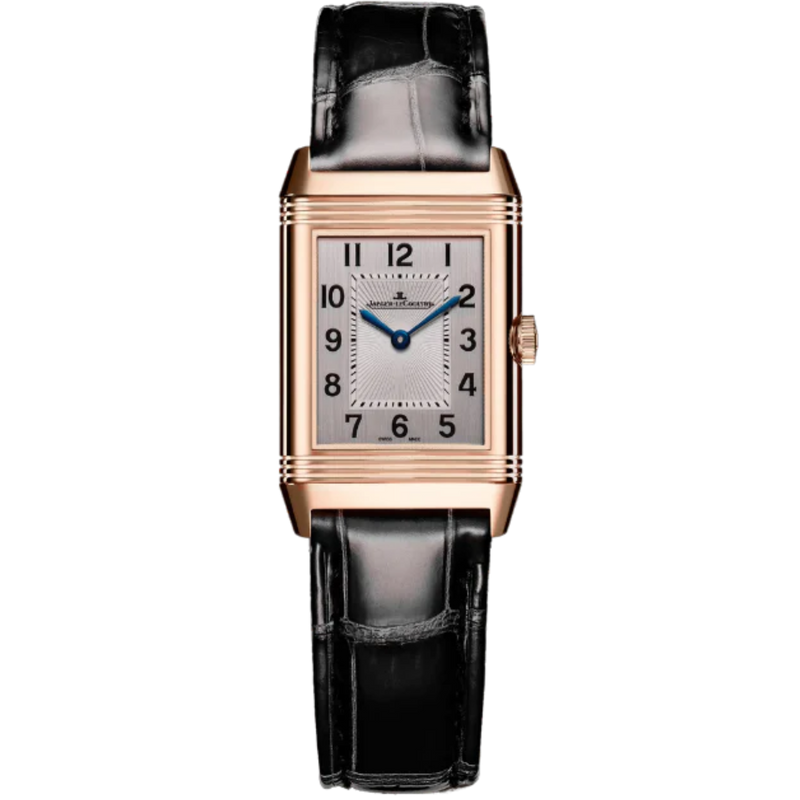 REVERSO CLASSIC DUETTO 34 MM 18K ROSE GOLD WITH SILVER GREY AND GUILLOCHE BLACK DIAL - Jaeger-LeCoultre