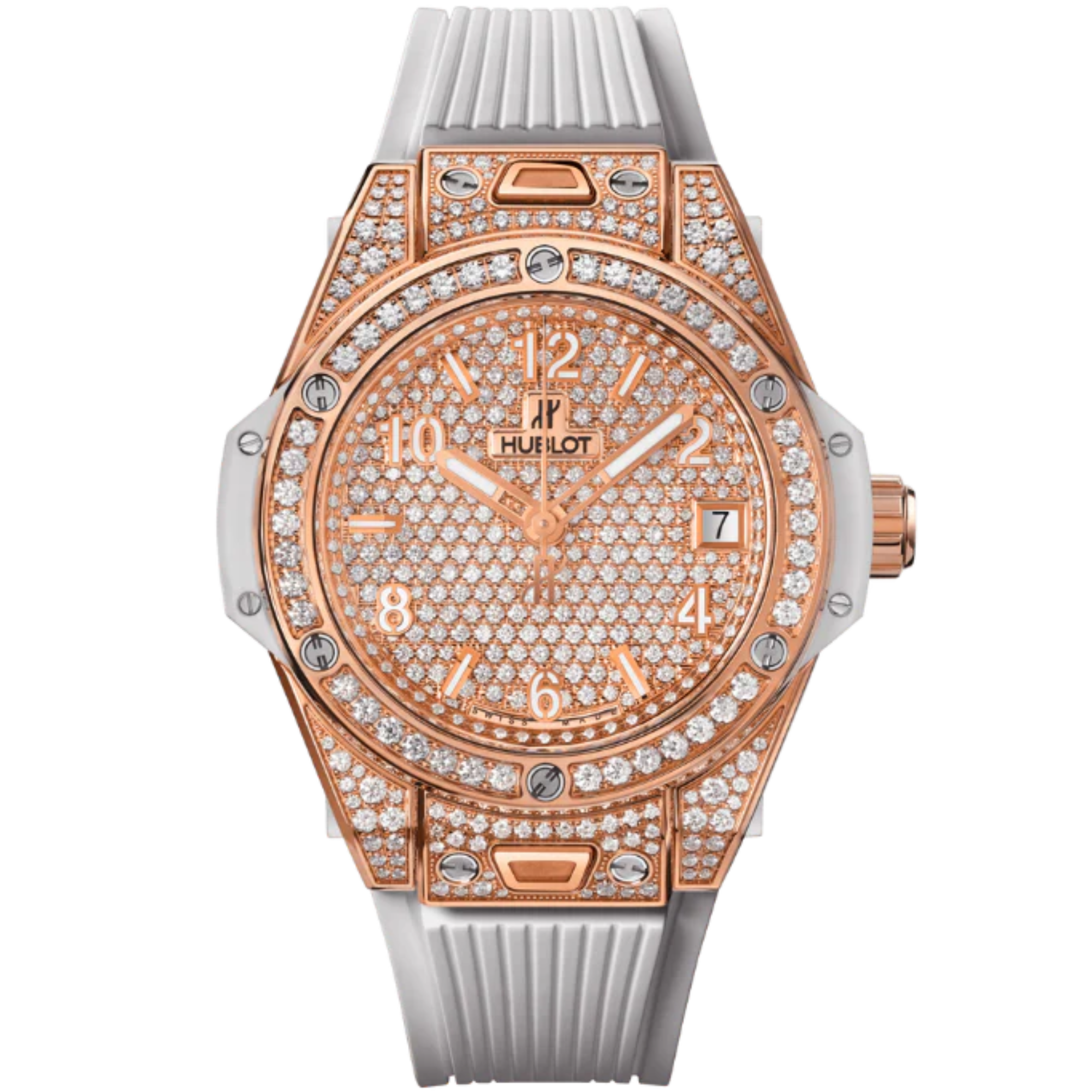 Big Bang 39mm ONE CLICK KING GOLD WHITE FULL PAVÉ - Hublot
