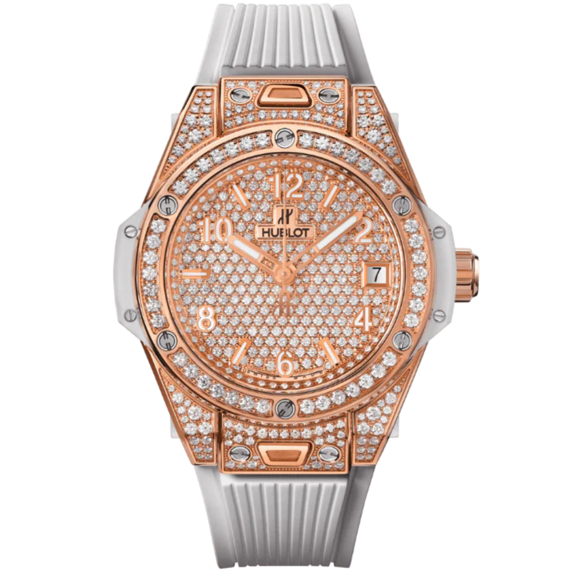 Big Bang 39mm ONE CLICK KING GOLD WHITE FULL PAVÉ - Hublot